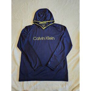 Calvin Klein Swimwear With Hoodie Men Upf 40+ Size Medium, Dark Blue